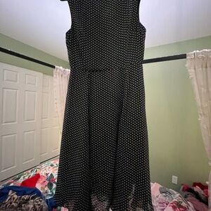 Betsey Johnson Black and White Dotted Midi Dress